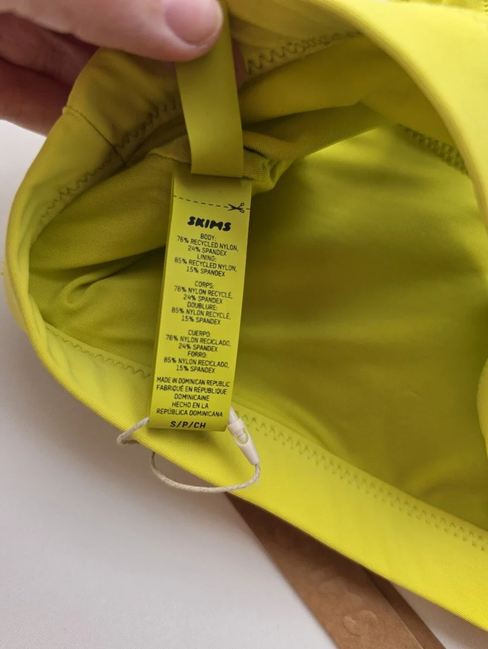 SKIMS NWT Recycled Swim Citrus Neon Yellow Tank Bikini Top